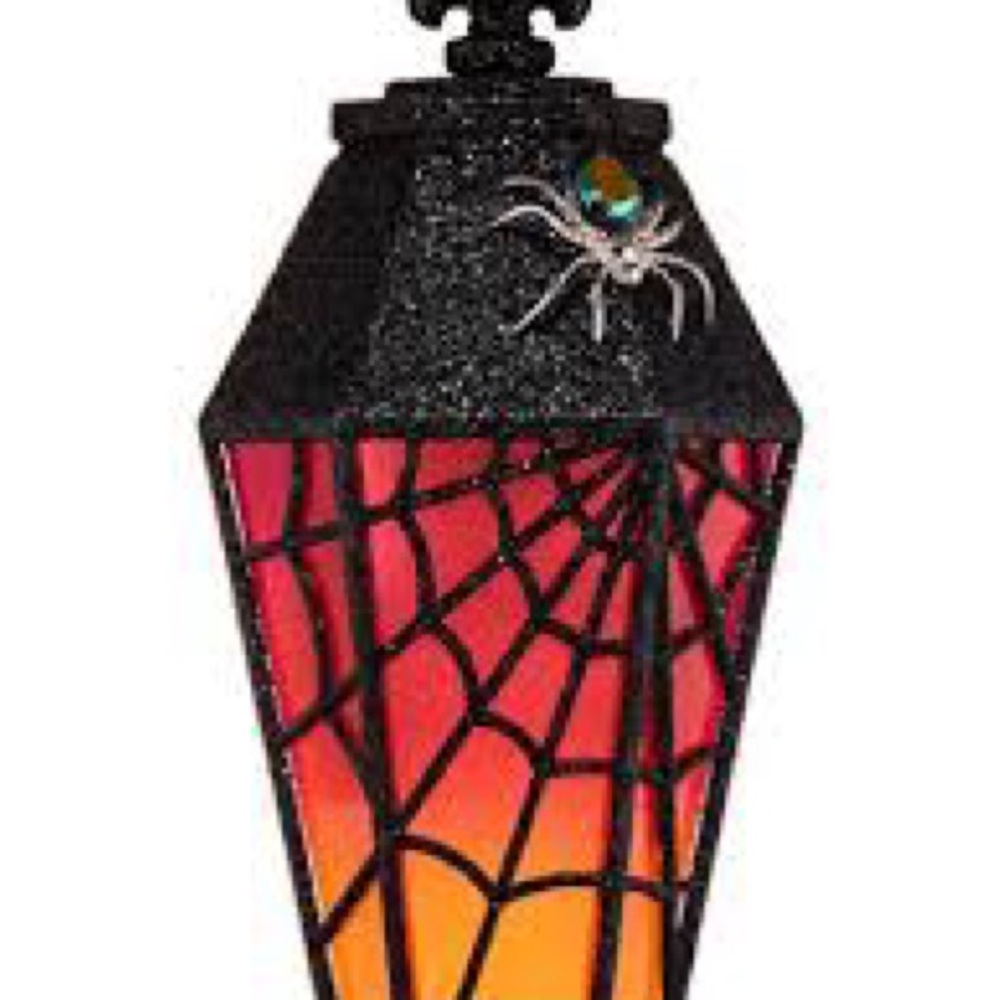 RARE HTF 2020 Bath & Body Works Black and Orange Spider Lantern light up.